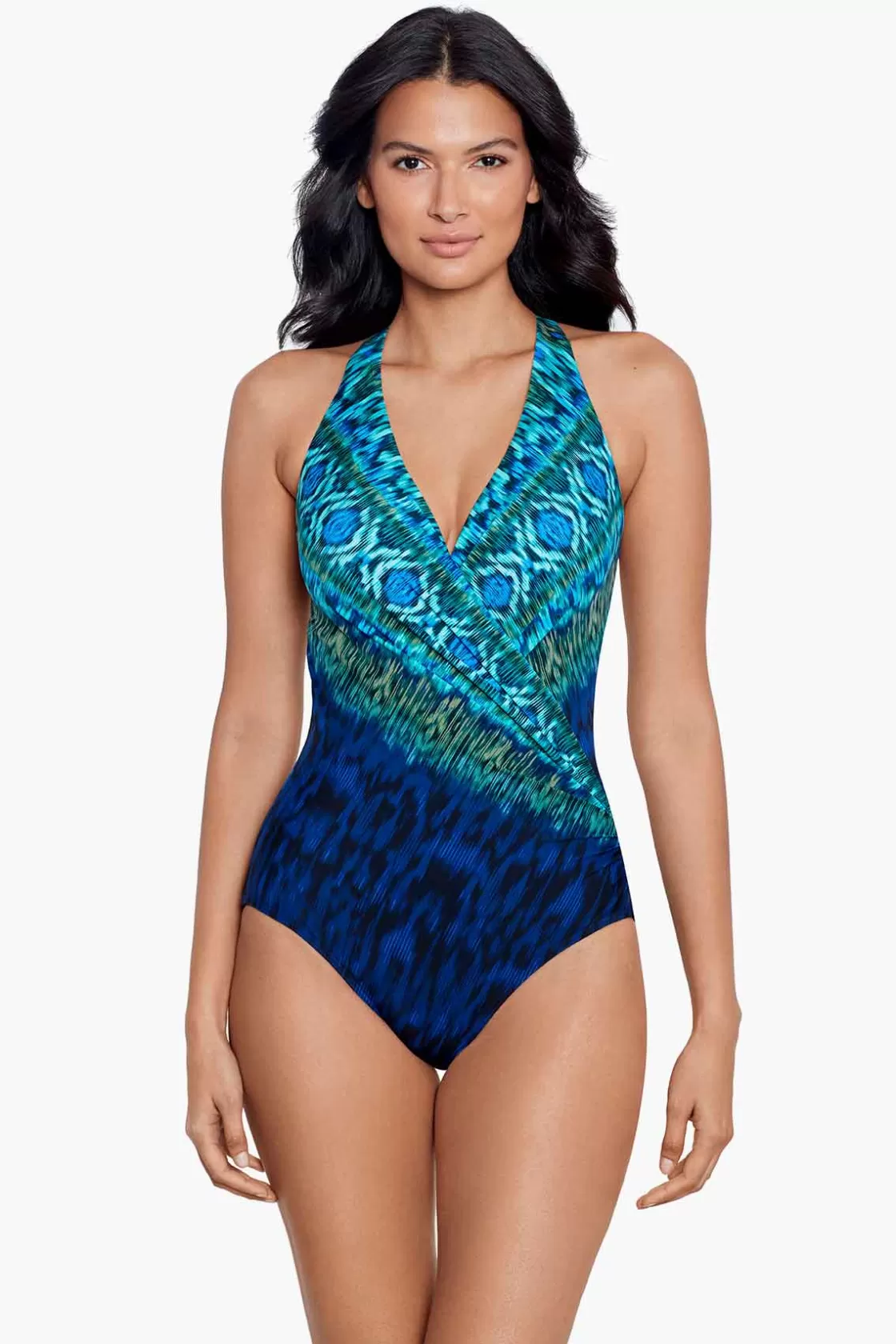 Miraclesuit One Piece^Alhambra Wrapsody One Piece Swimsuit Blue/Multi