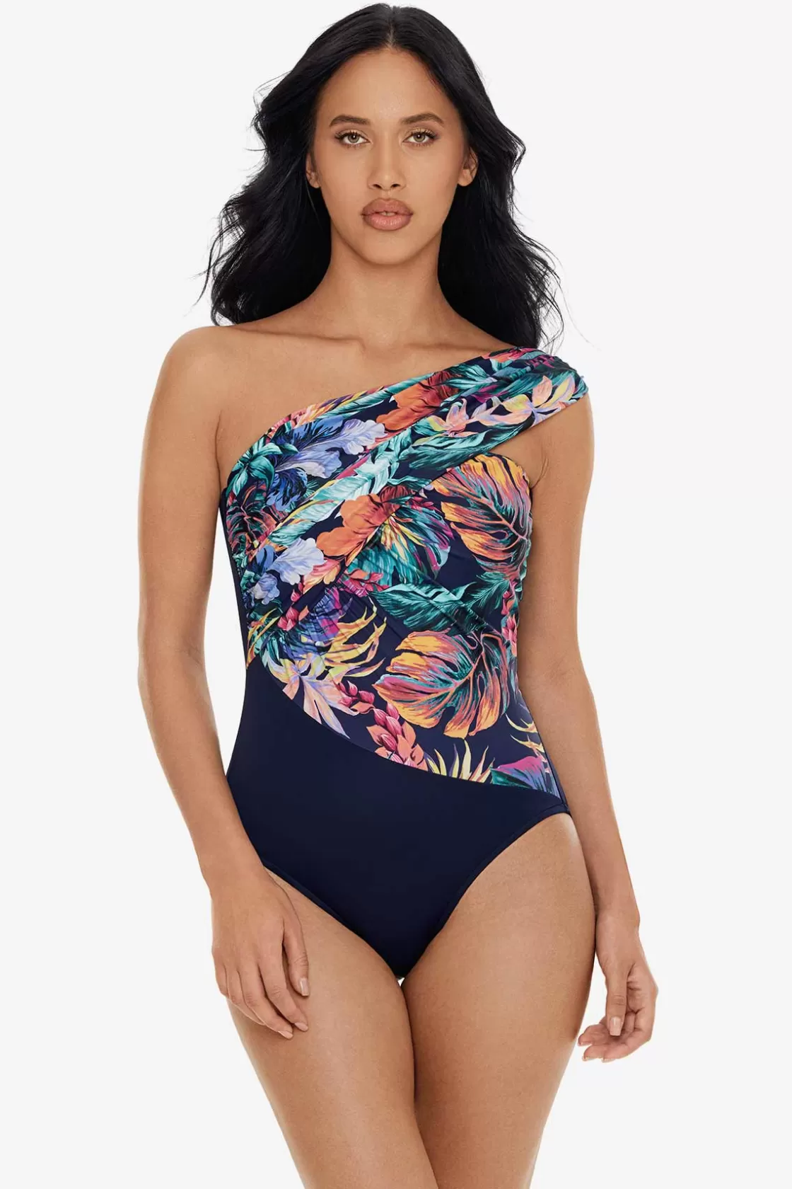 Miraclesuit Tankini Tops^Belize Goddess One Piece Swimsuit Navy/Multi