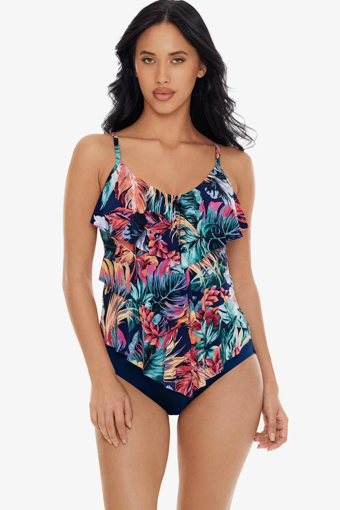 Miraclesuit Tankini Tops^Belize Rita Tankini Top Navy/Multi