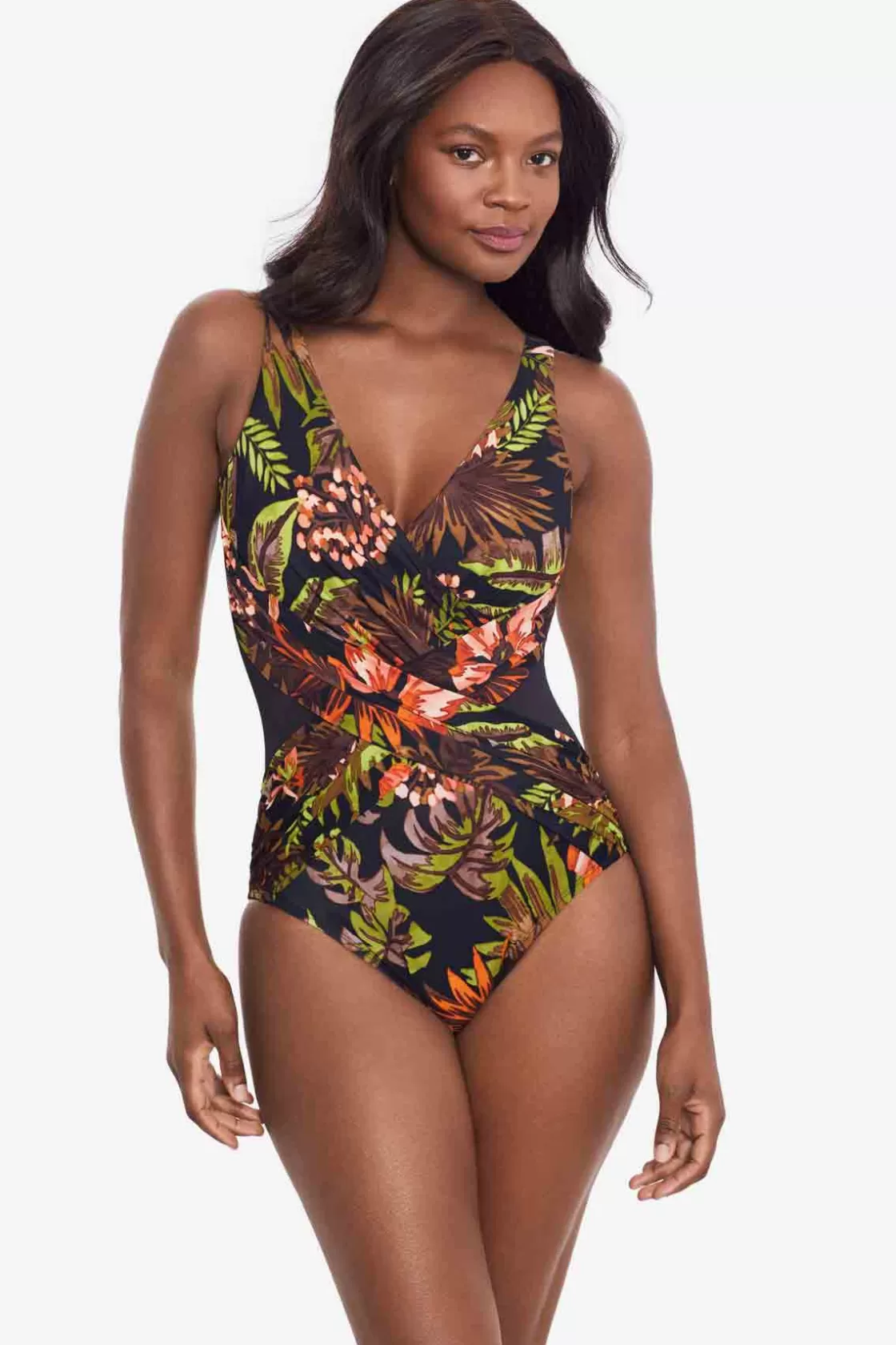 Miraclesuit One Piece^Botanico Crossover One Piece Swimsuit Black/Multi