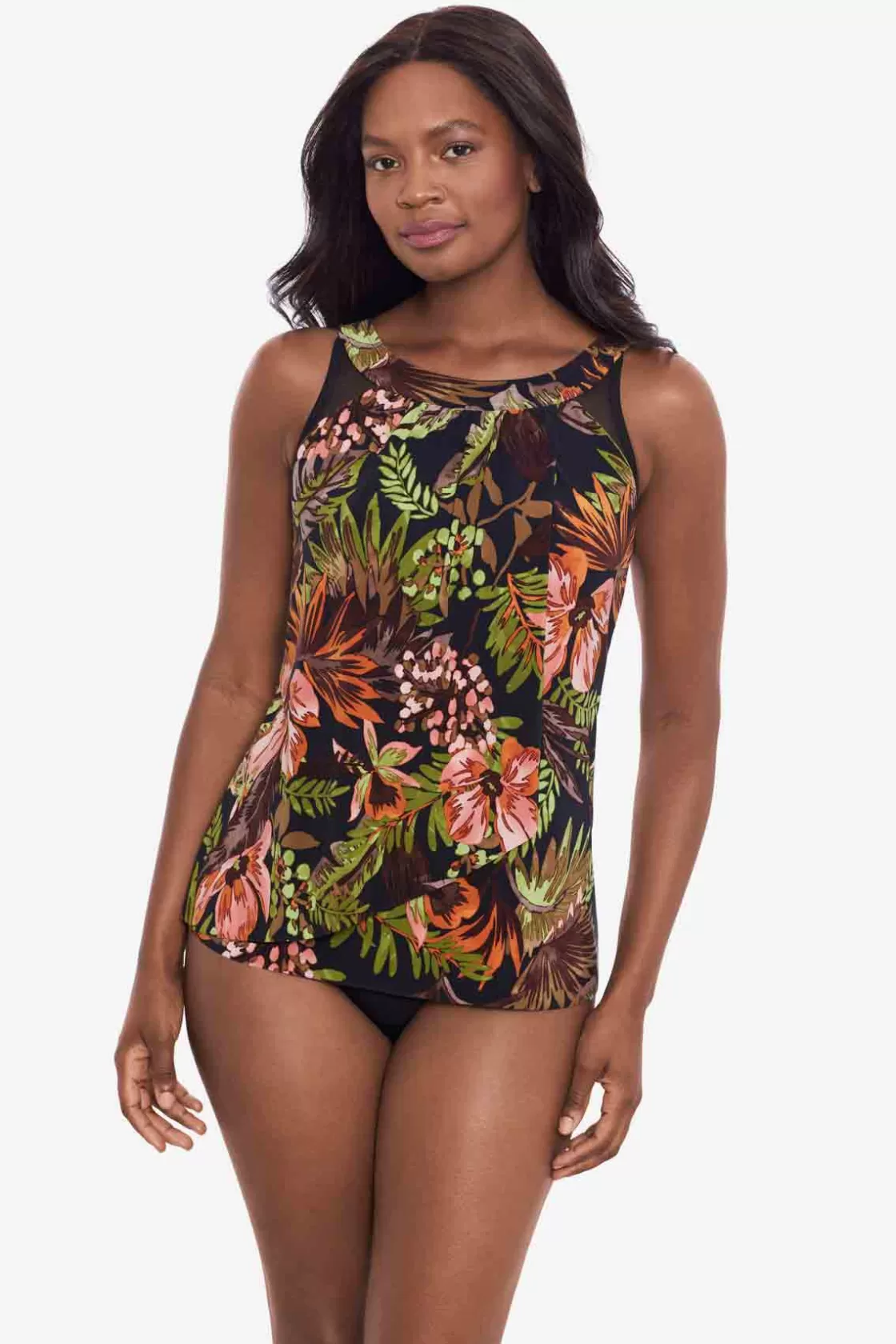 Miraclesuit Swim Dress | One Piece^Botanico Ursula Tankini Top Black/Multi