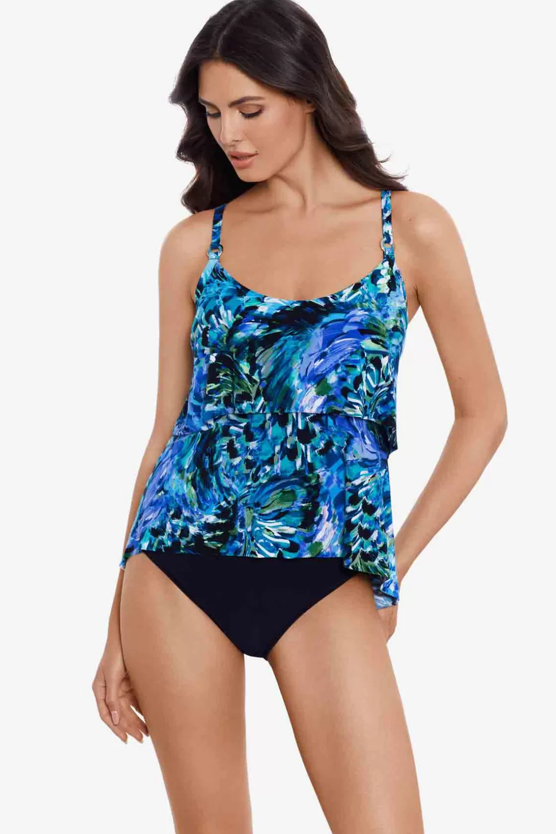 Miraclesuit Swim Bottoms | Plus^Chanticleer Grace Tankini Top Black/Multi