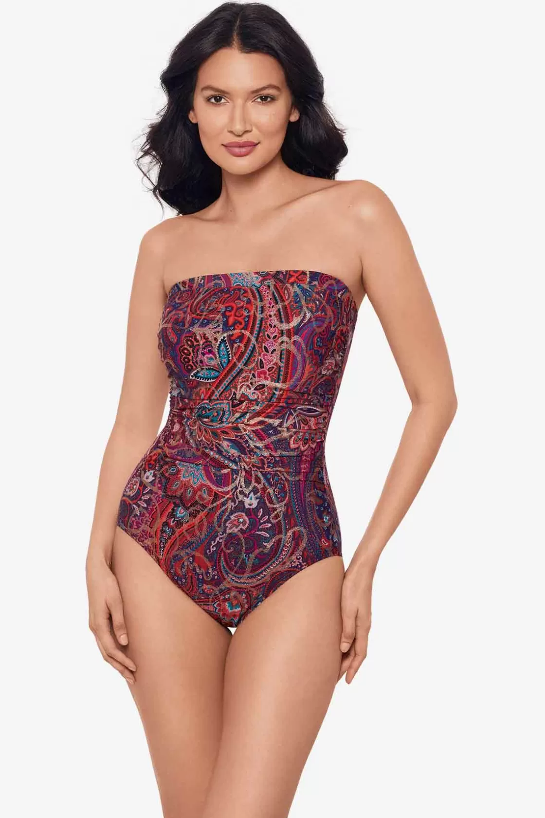 Miraclesuit Tankini Tops | Dd+ Cup^Dynasty Avanti Bandeau One Piece Swimsuit Multi