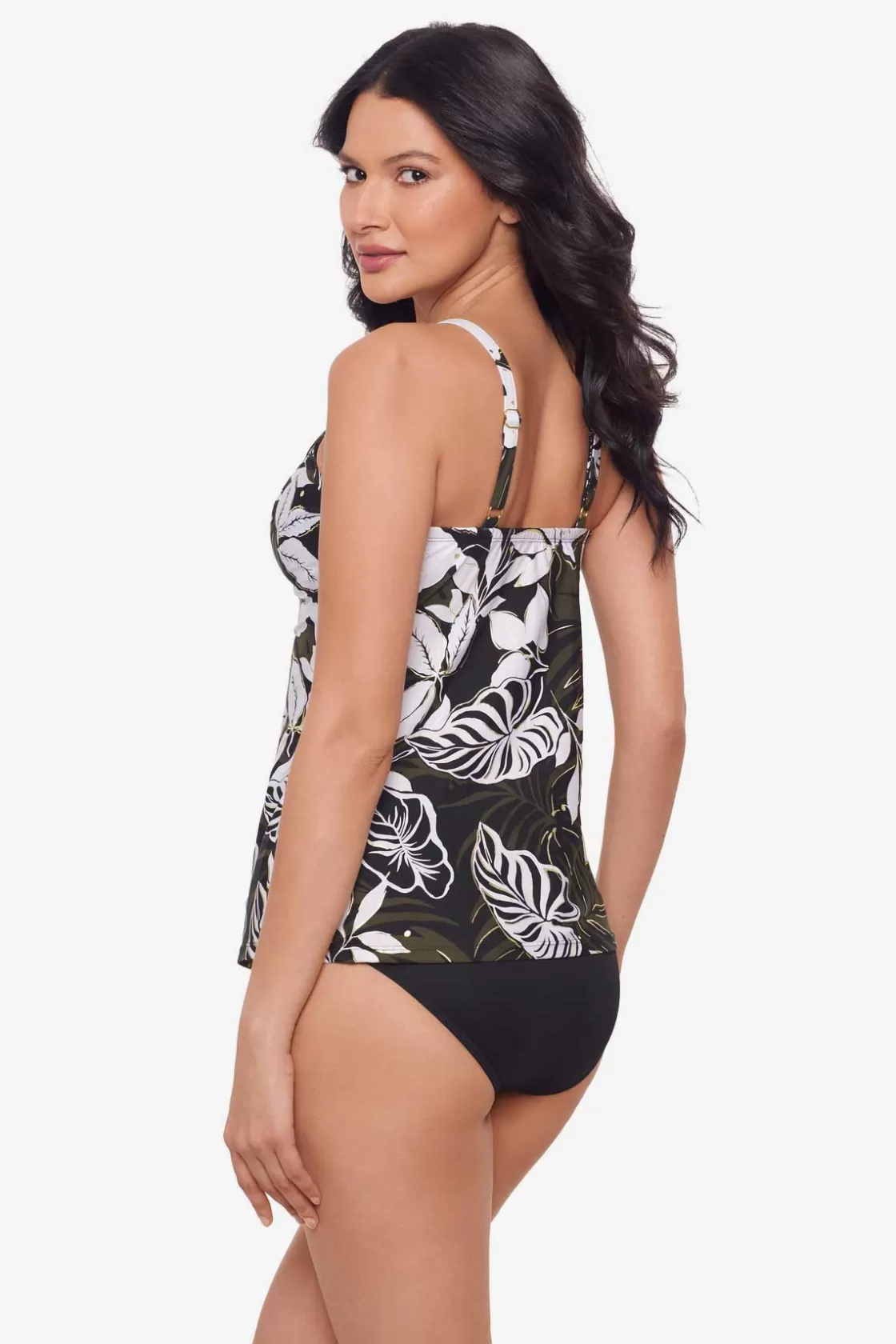 Miraclesuit Swim Dress^Elle Dorado Love Knot Tankini Top Black/Multi