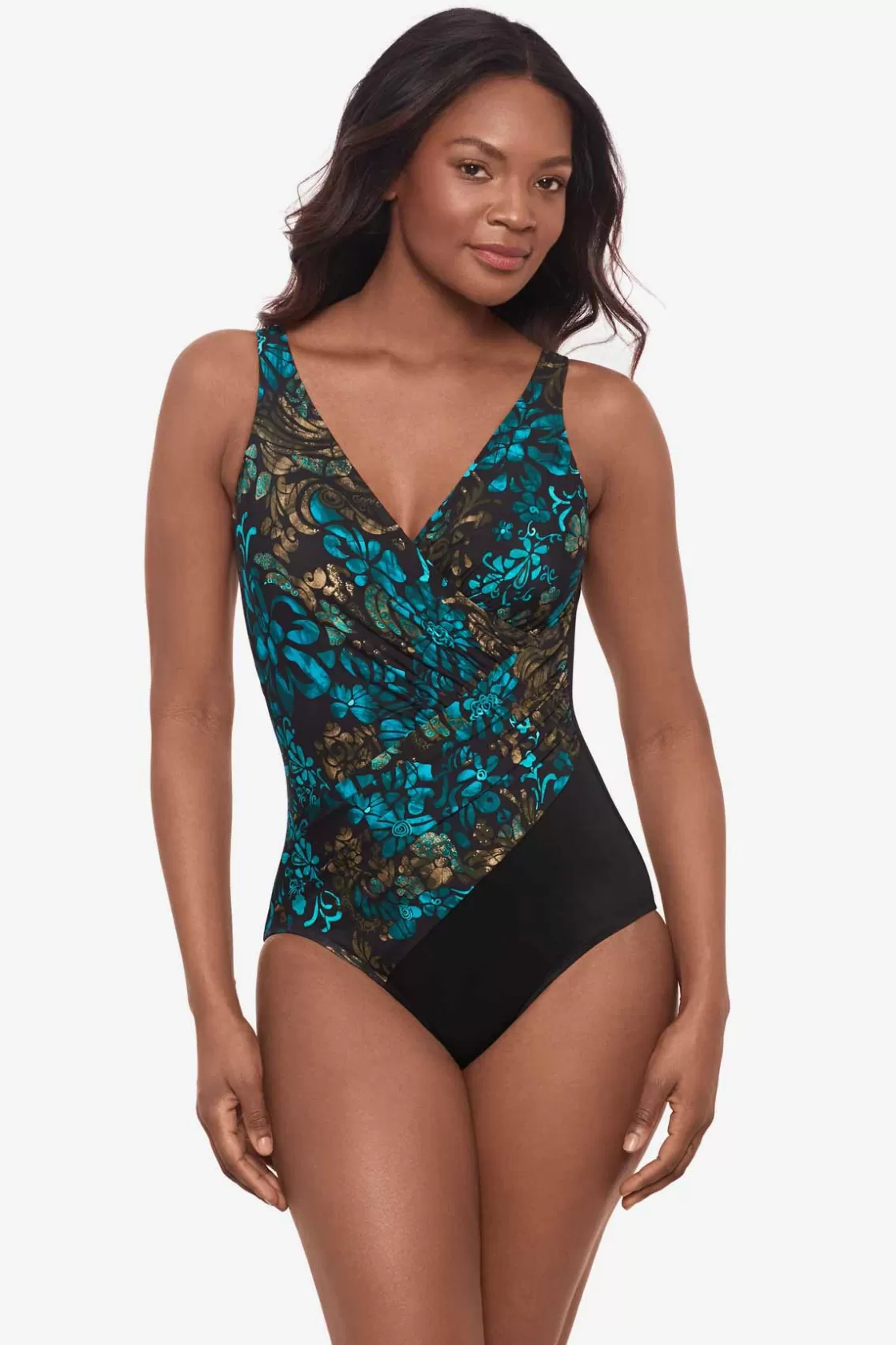 Miraclesuit Dd+ Cup | Tankini Tops^Flor De Mare Oceanus One Piece Swimsuit Black/Multi