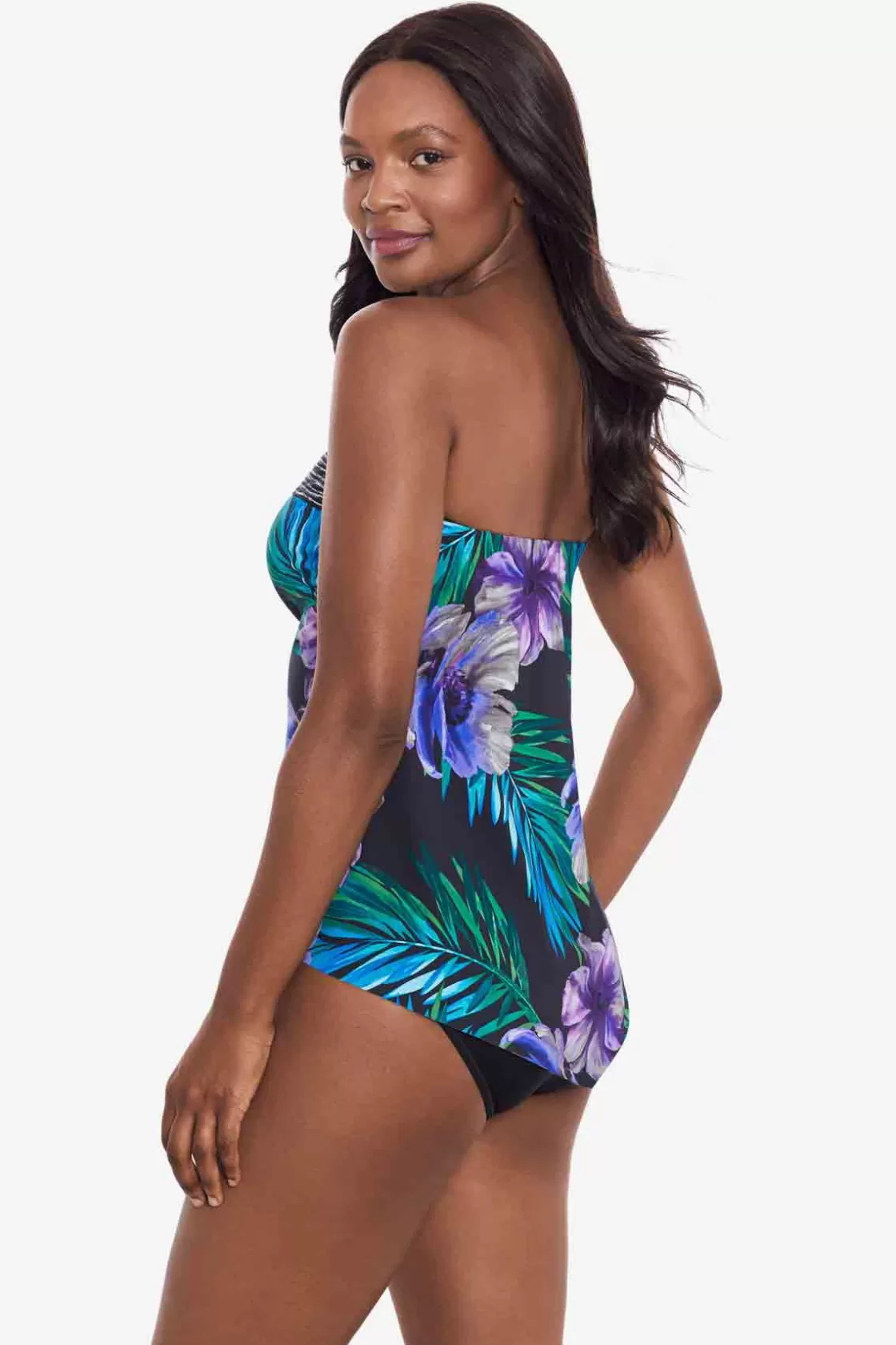 Miraclesuit Tankini Tops^Flora Aura Hankini Tankini Top Black/Multi