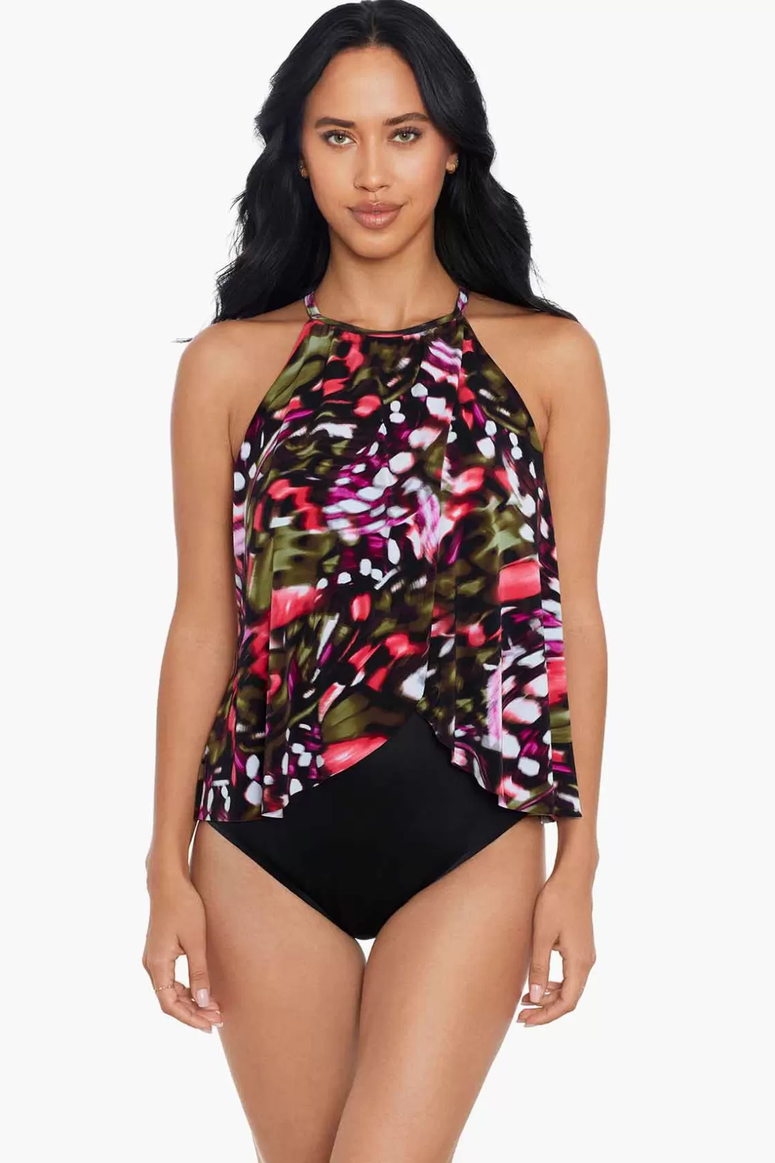 Miraclesuit One Piece^Flutter Aubrey One Piece Swimsuit Black/Multi