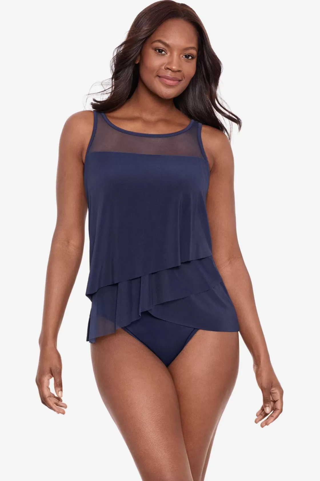 Miraclesuit One Piece | Dd+ Cup^Illusionists Mirage Tankini Top DD-Cup Midnight