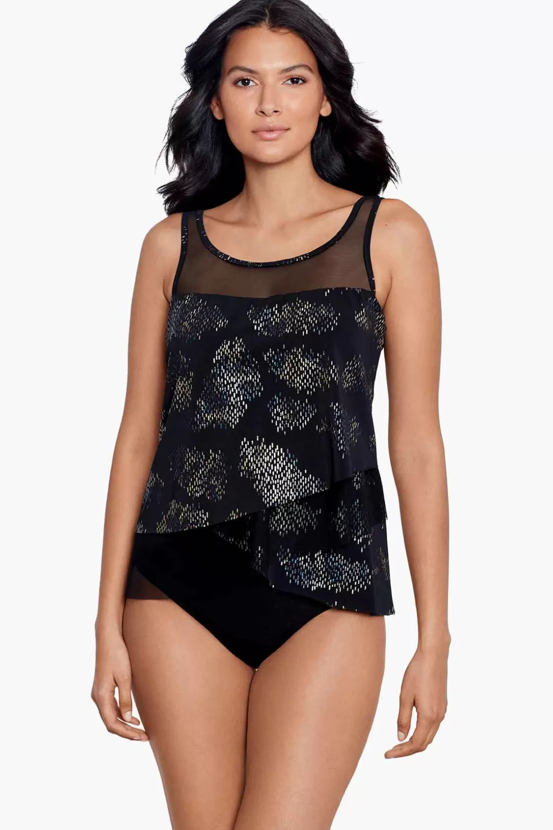 Miraclesuit One Piece | Dd+ Cup^Iridium Mirage Tankini Top Black/Multi