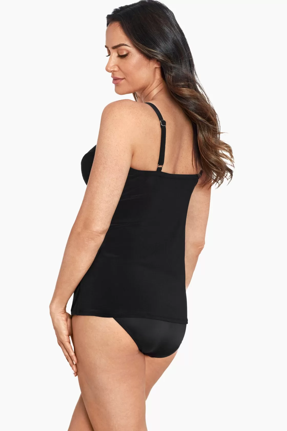 Miraclesuit Swim Dress^Love Knot Tankini Top Black