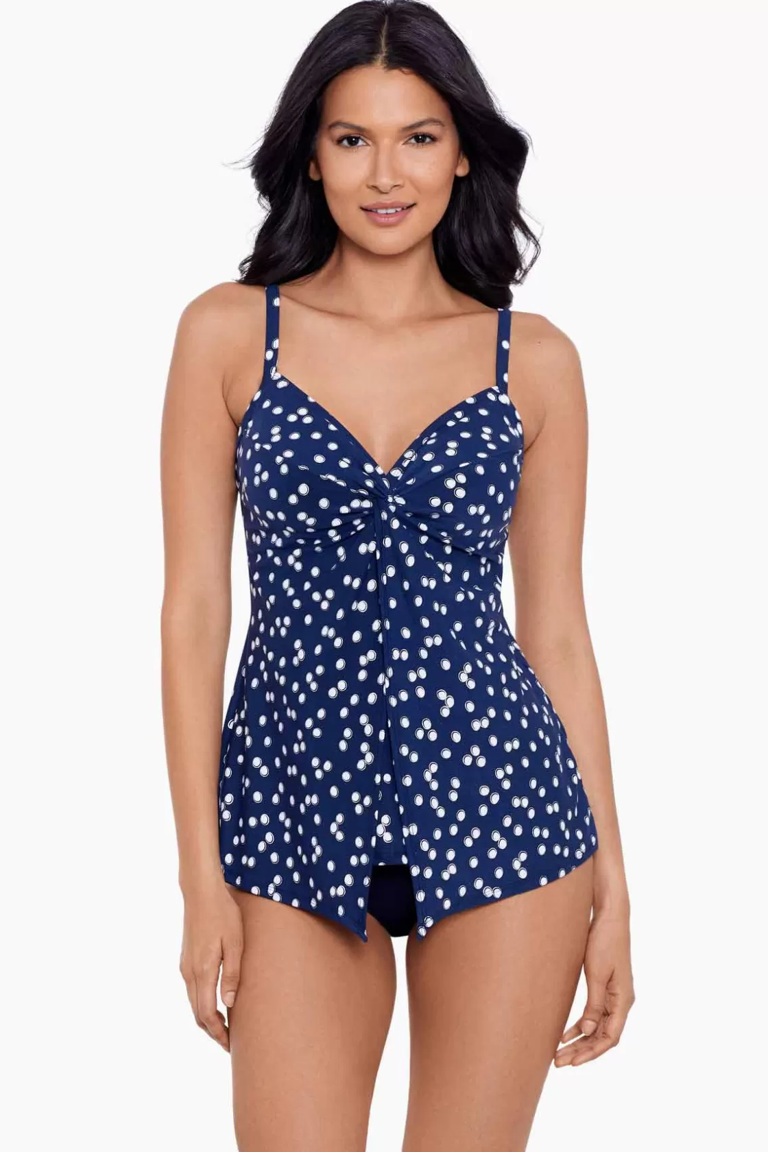 Miraclesuit One Piece | Plus^Luminare Love Knot Tankini Top Midnight