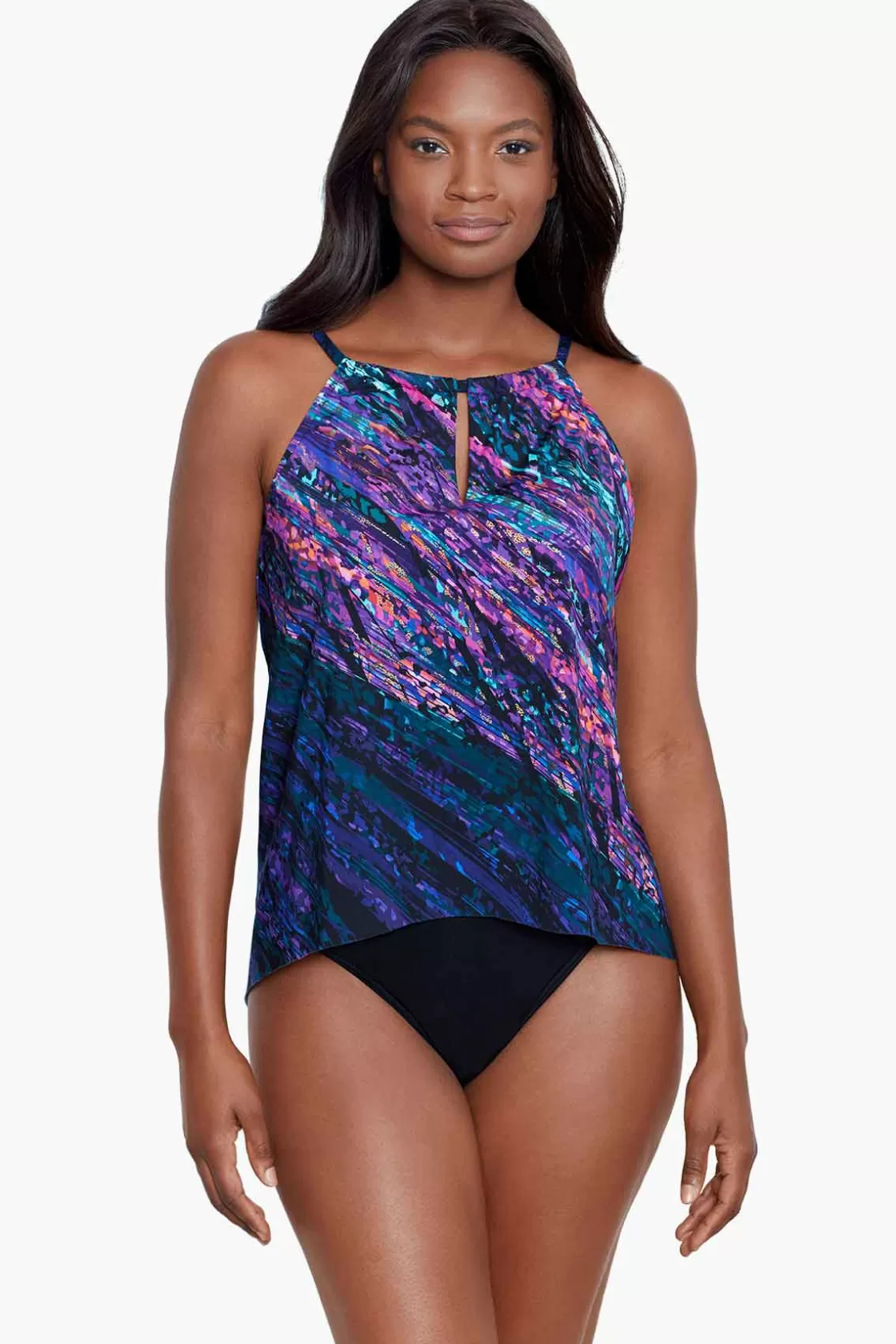 Miraclesuit One Piece | Plus^Mood Ring Peephole Tankini Top Multi