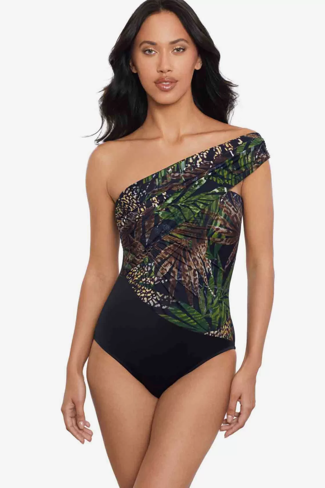 Miraclesuit Tankini Tops^Nighthawk Goddess One Piece Swimsuit Black/Multi