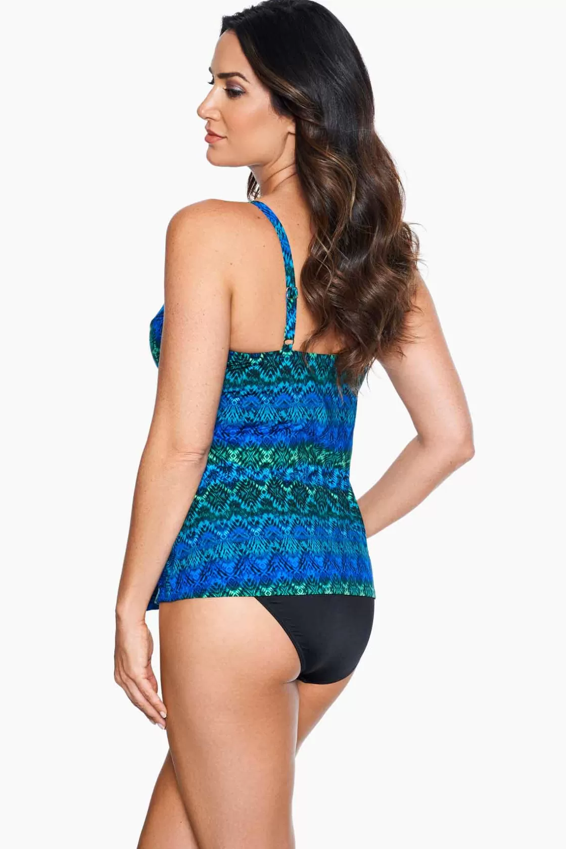 Miraclesuit One Piece | Dd+ Cup^Ocean Ombre Love Knot Tankini Top DD-Cup Blue/Multi