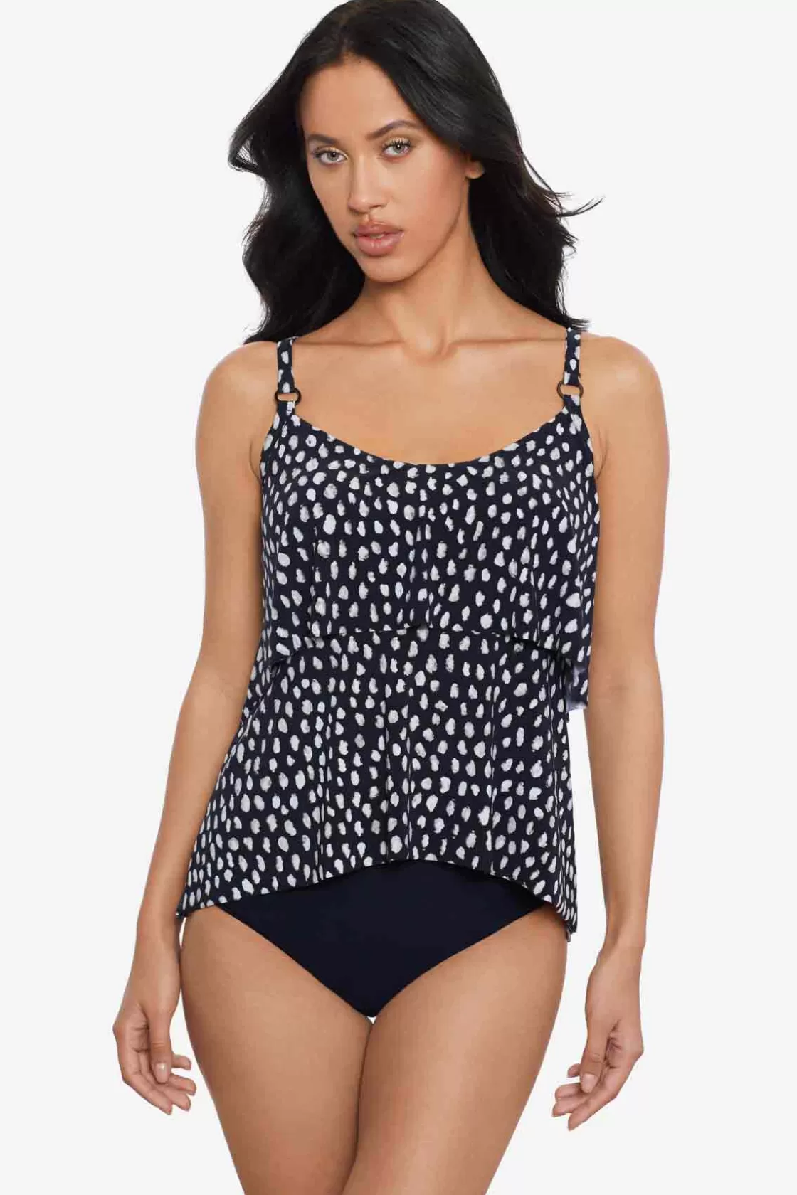 Miraclesuit Swim Bottoms | Plus^Pebbles Grace Tankini Top Black/White