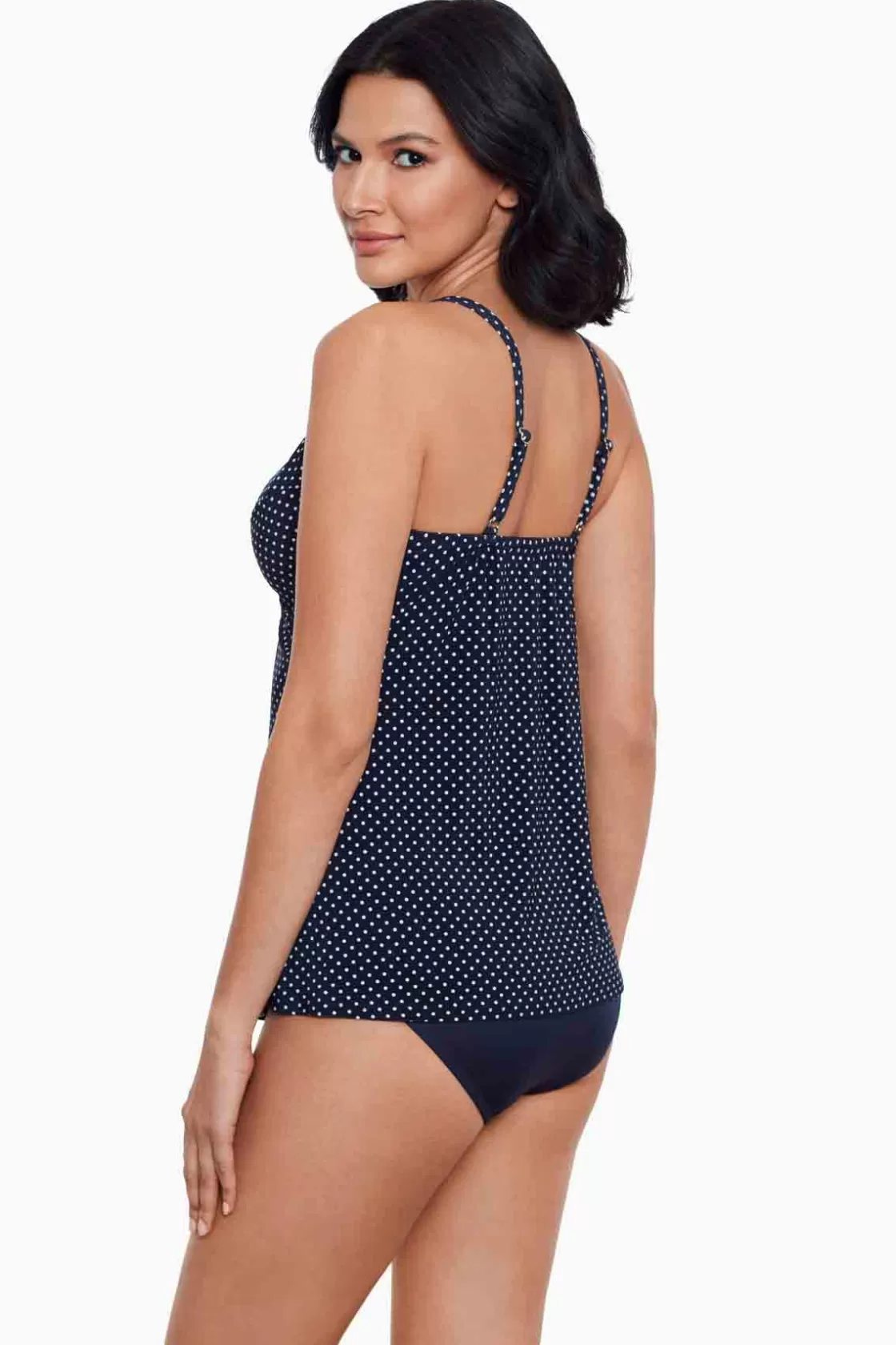 Miraclesuit Swim Bottoms^Pin Point Love Knot Tankini Top Midnight