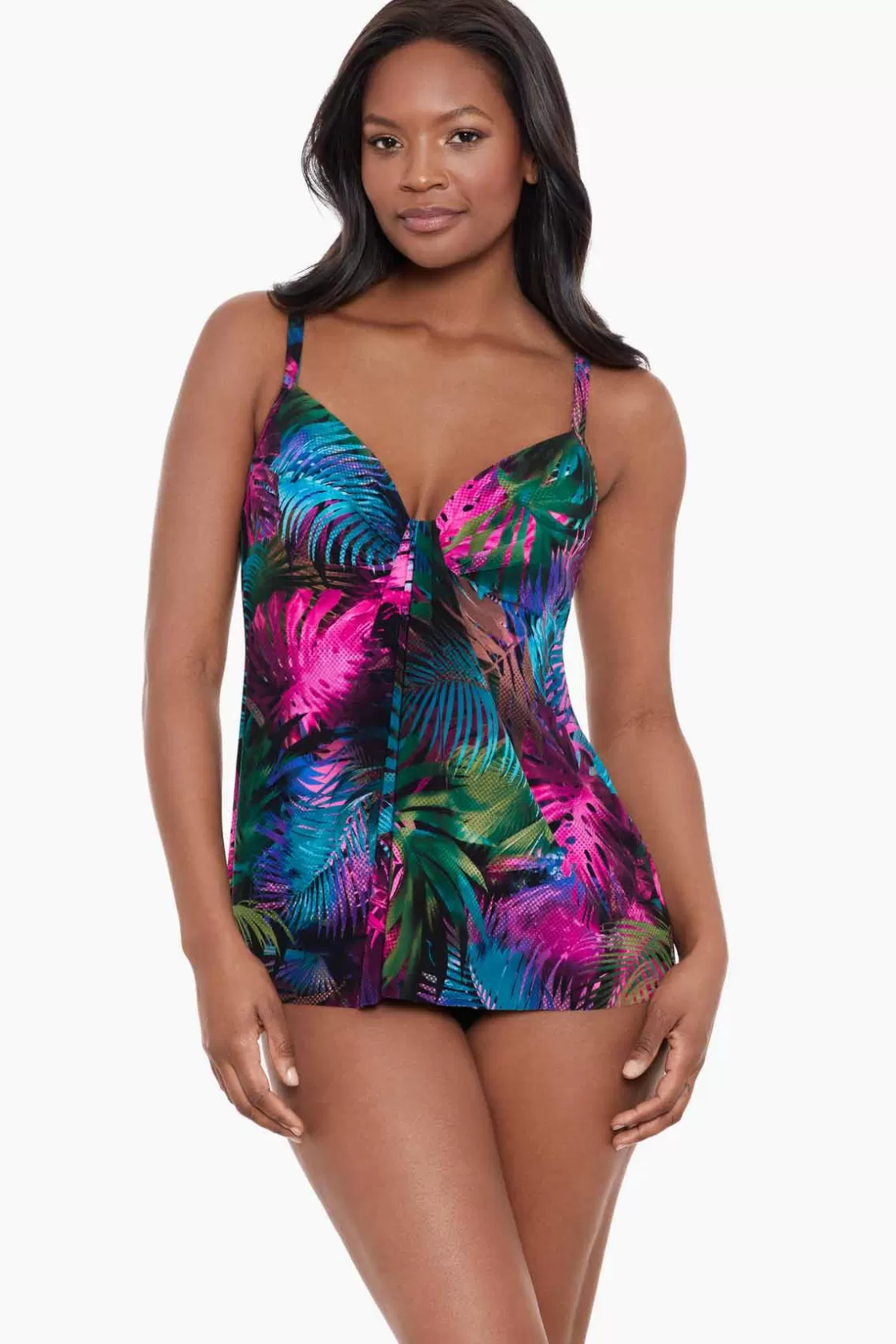 Miraclesuit Swim Dress | One Piece^Pixel Palmas Marina Tankini Top Black/Multi