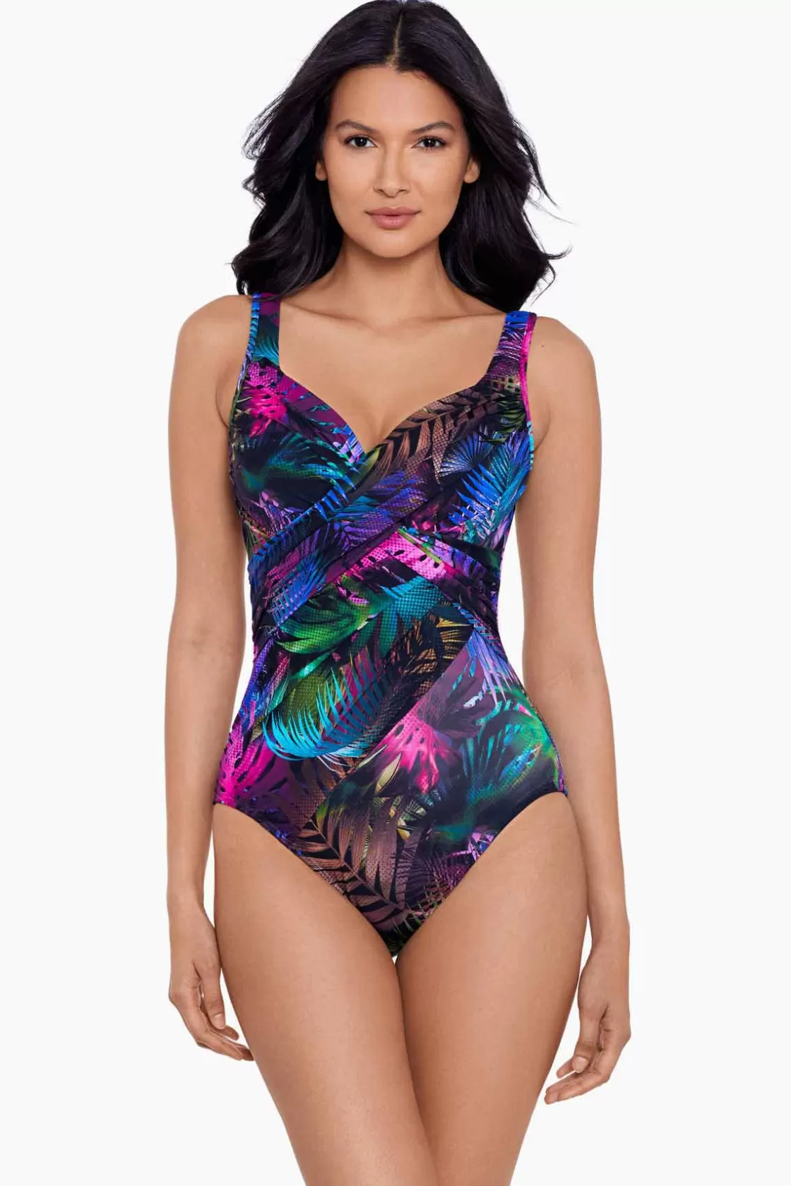 Miraclesuit One Piece^Pixel Palmas Revele One Piece Swimsuit Black/Multi