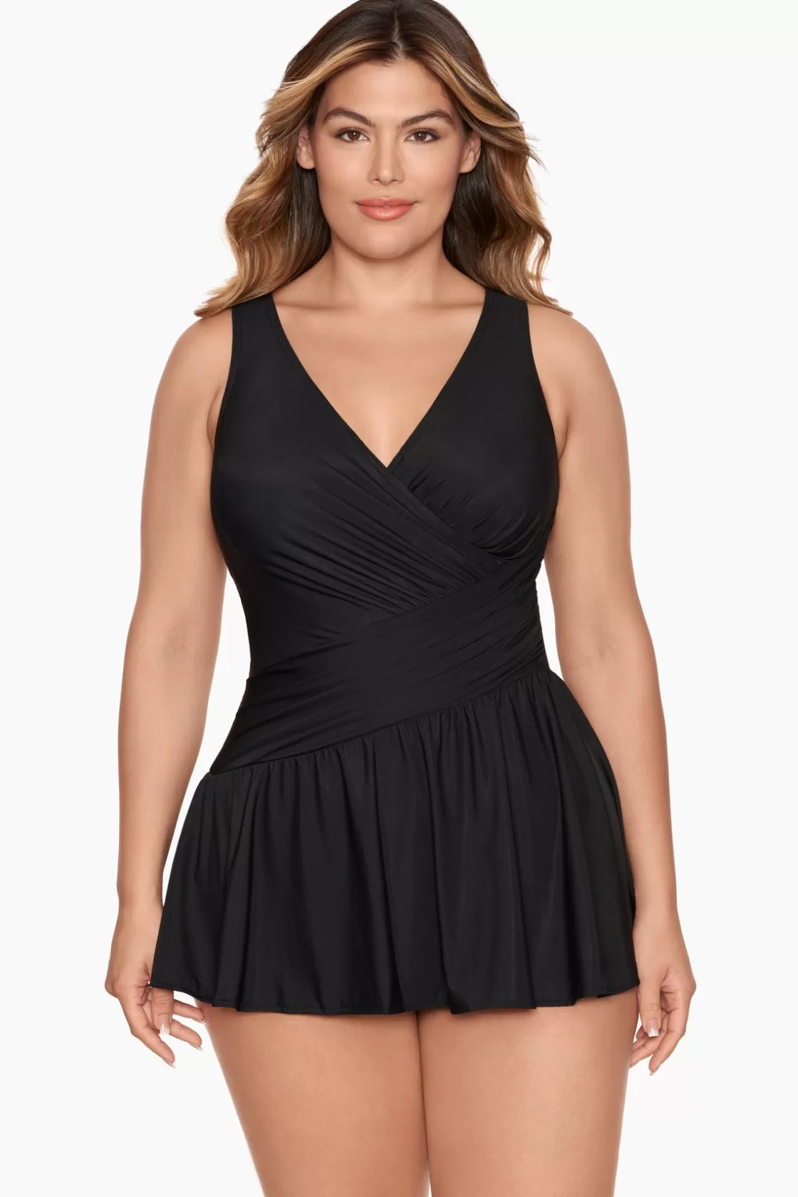 Miraclesuit Tankini Tops^Plus Size Aurora Swim Dress Black