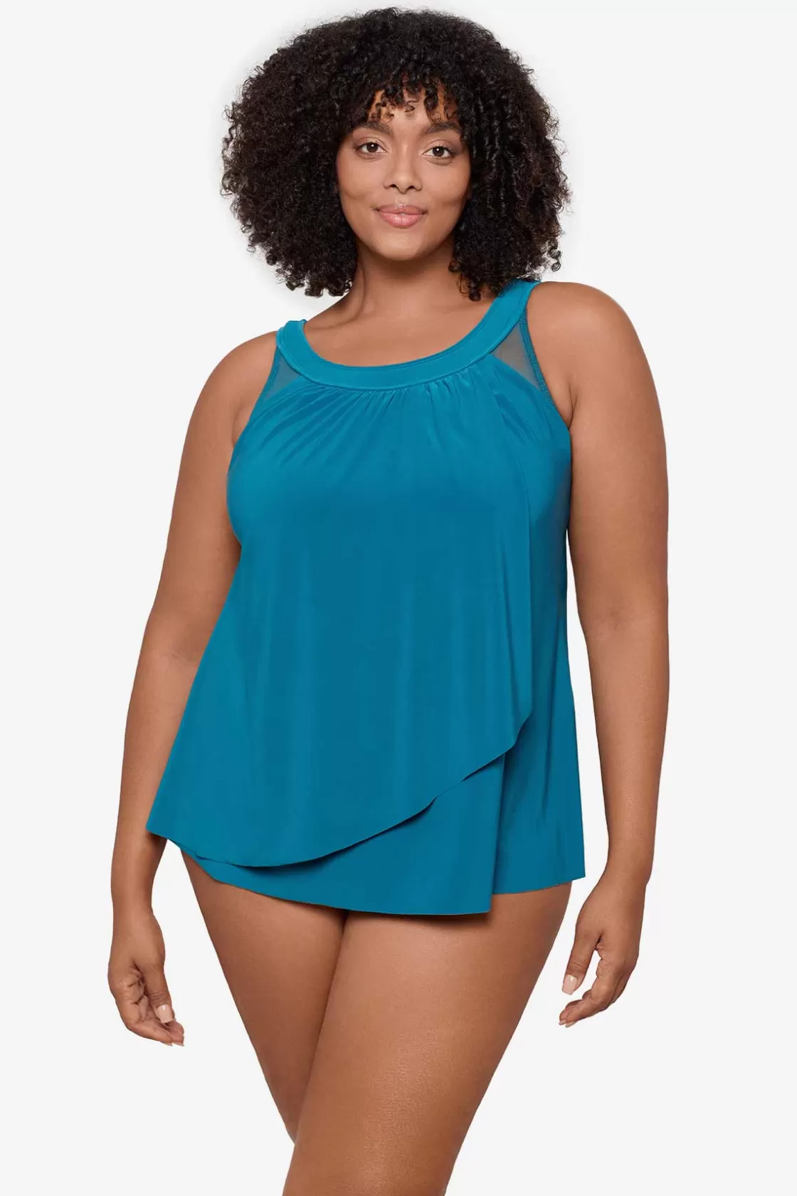 Miraclesuit One Piece | Dd+ Cup^Plus Size Illusionists Ursula Underwire Tankini Top Aegean