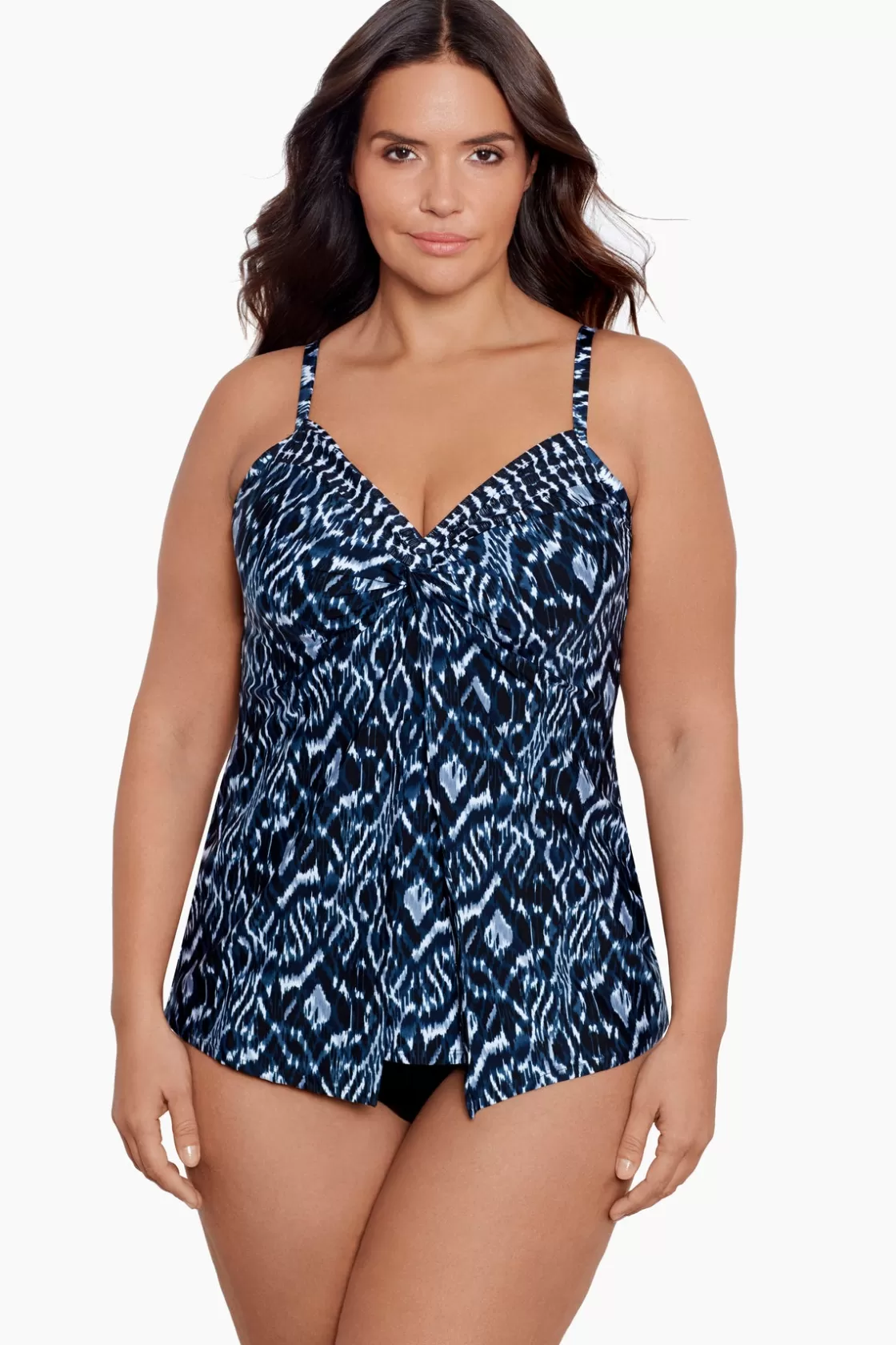 Miraclesuit Bandeau | One Piece^Plus Size Palatium Love Knot Tankini Top Blue/Multi