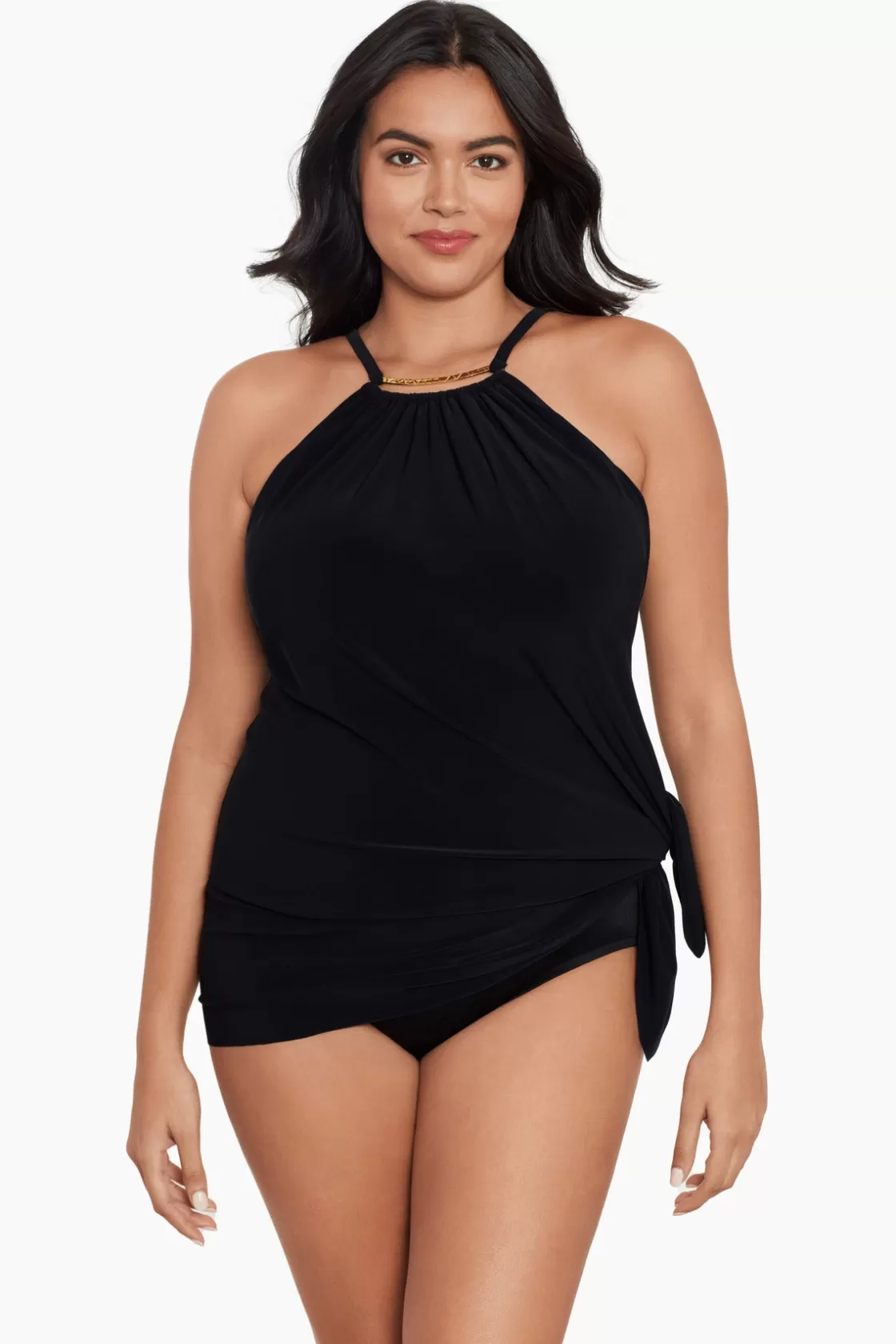 Miraclesuit Tankini Tops^Plus Size Parker One Piece Swim Dress Black