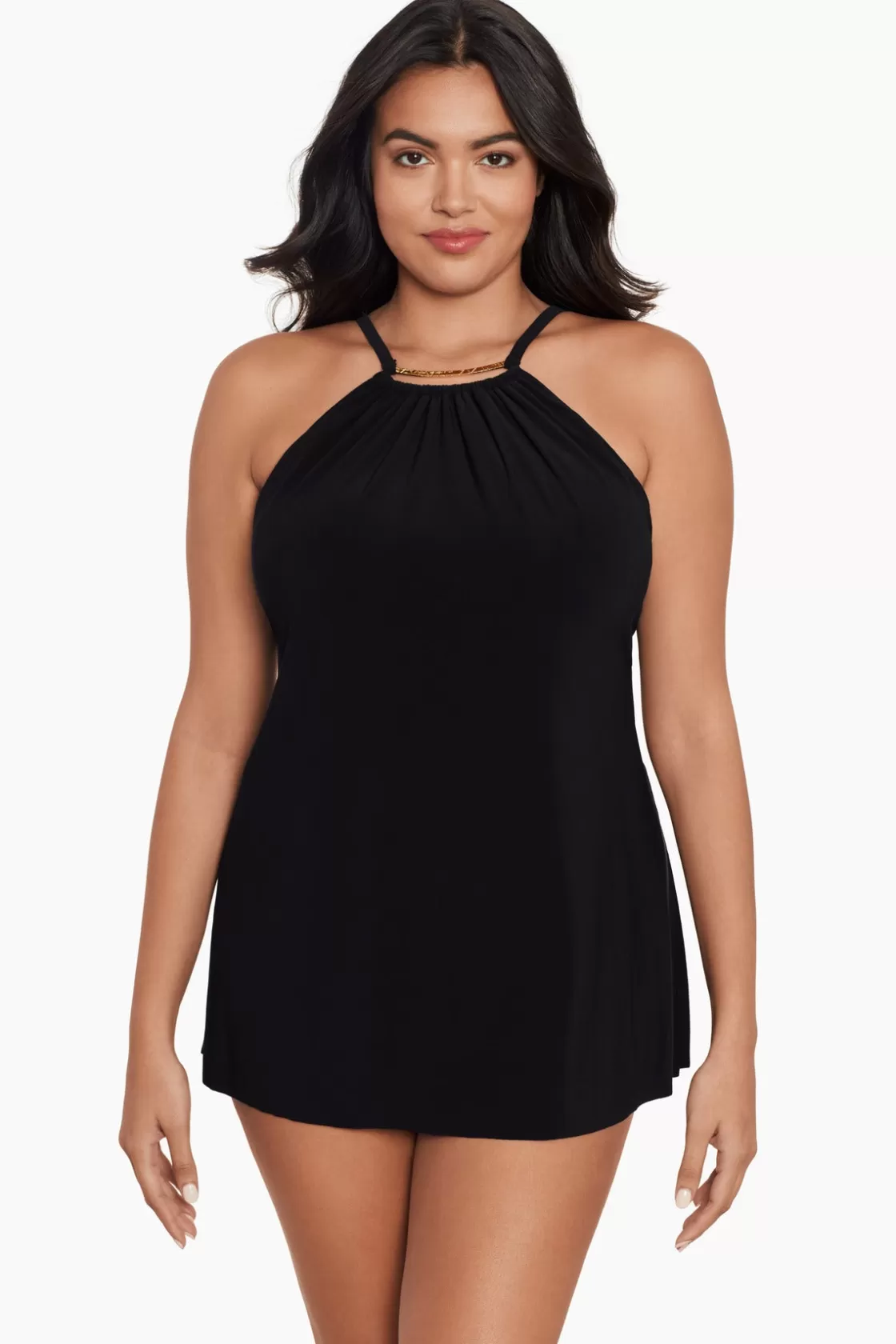 Miraclesuit Tankini Tops^Plus Size Parker One Piece Swim Dress Black