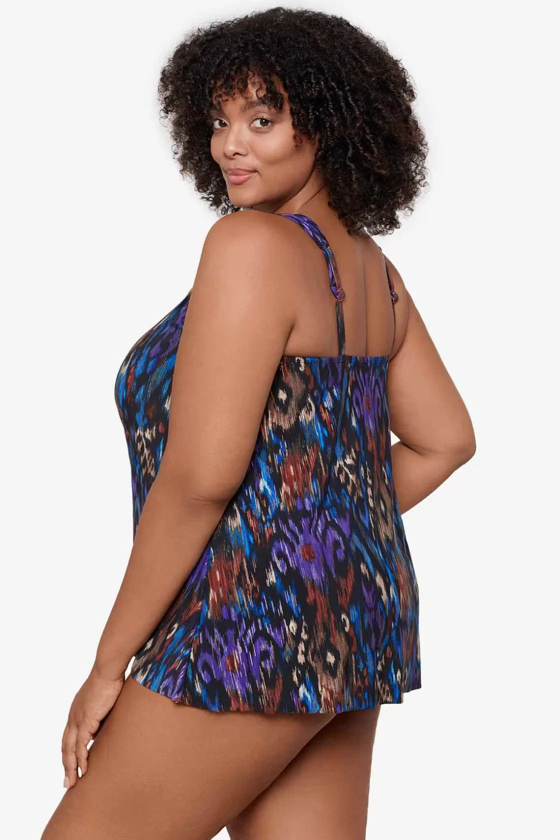 Miraclesuit One Piece | Dd+ Cup^Plus Size Tapiz Dazzle Tankini Top Black/Multi