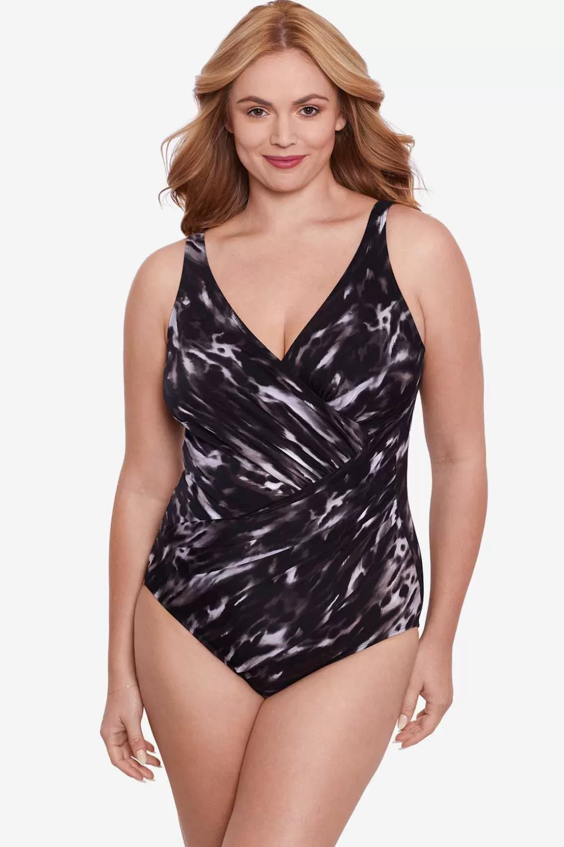 Miraclesuit One Piece^Plus Size Tempest Oceanus One Piece Swimsuit Black/Brown