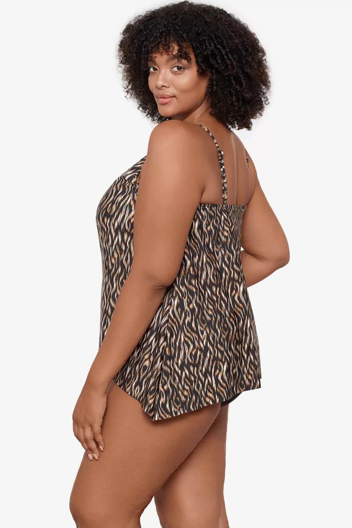 Miraclesuit One Piece | Dd+ Cup^Plus Size Topkapi Peephole Tankini Top Black/Multi