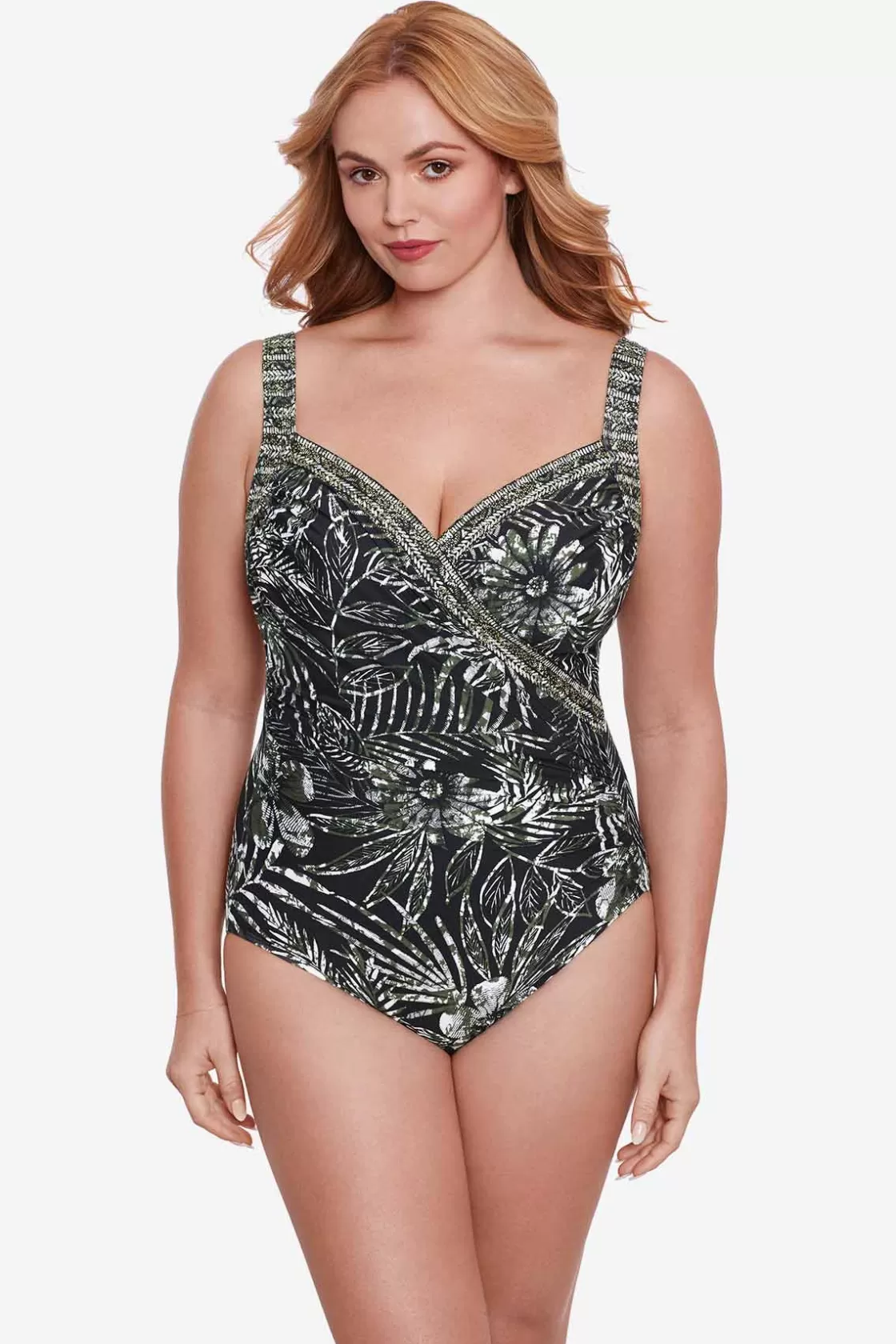 Miraclesuit One Piece^Plus Size Zahara Sanibel One Piece Swimsuit Black/Multi