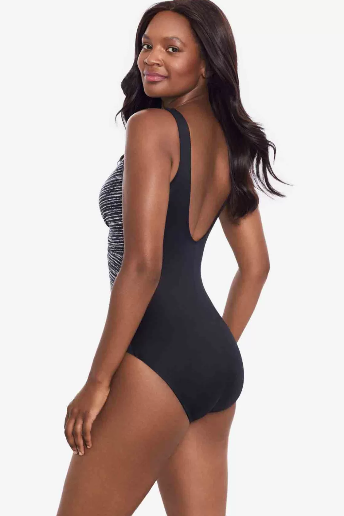 Miraclesuit One Piece^Selenite Layered Escape One Piece Swimsuit Black/White