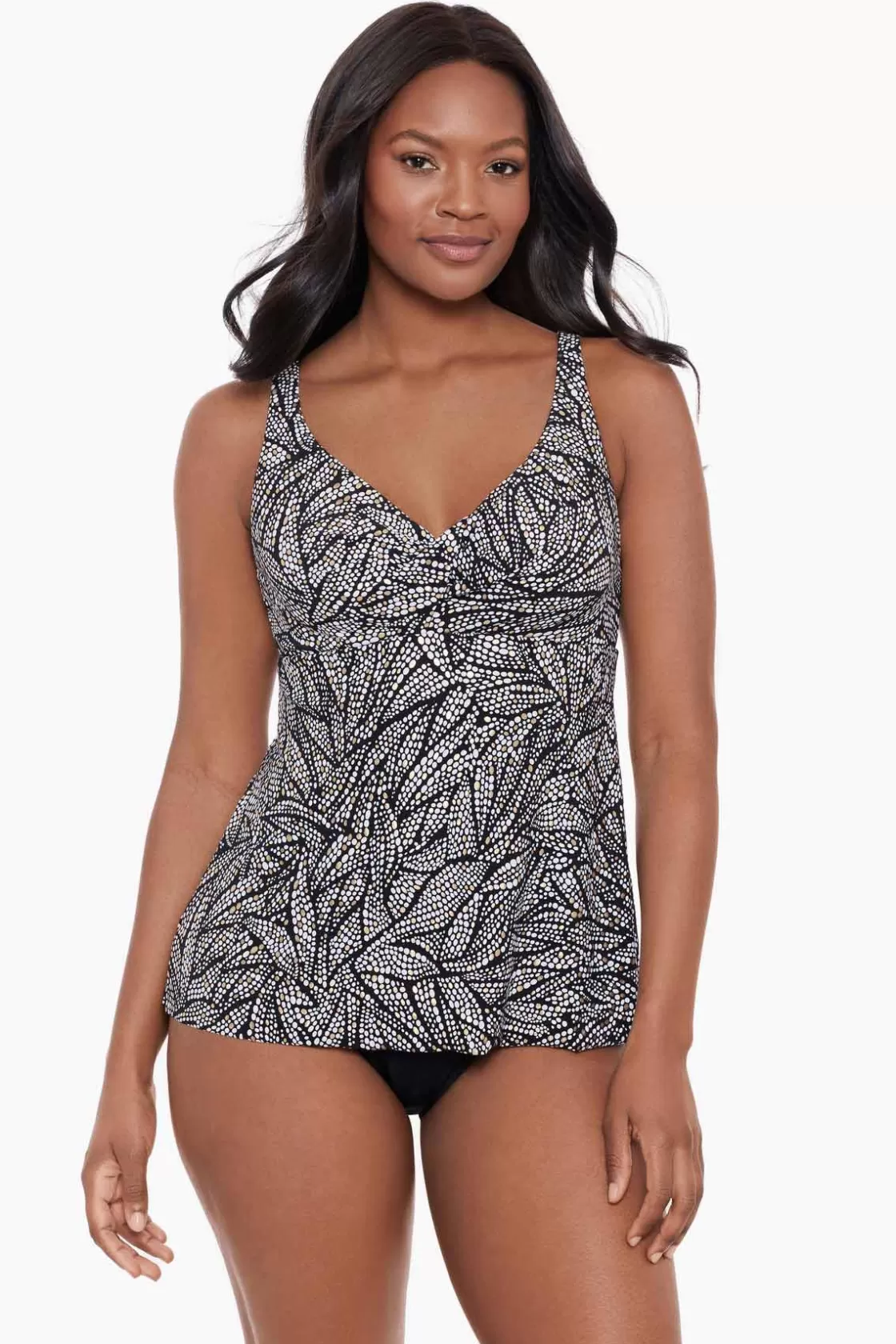 Miraclesuit Tankini Tops^Shore Leave Ayla Tankini Top Black/White