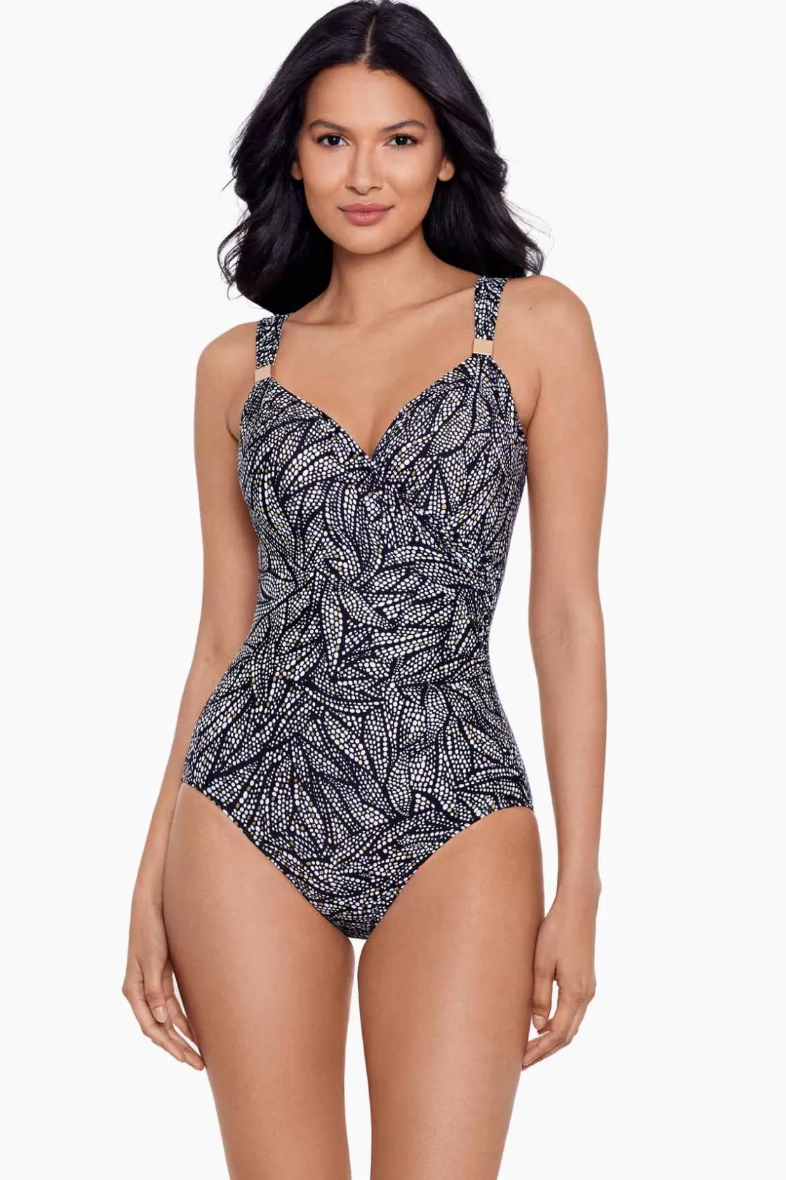 Miraclesuit One Piece^Shore Leave Siren One Piece Swimsuit Black/White