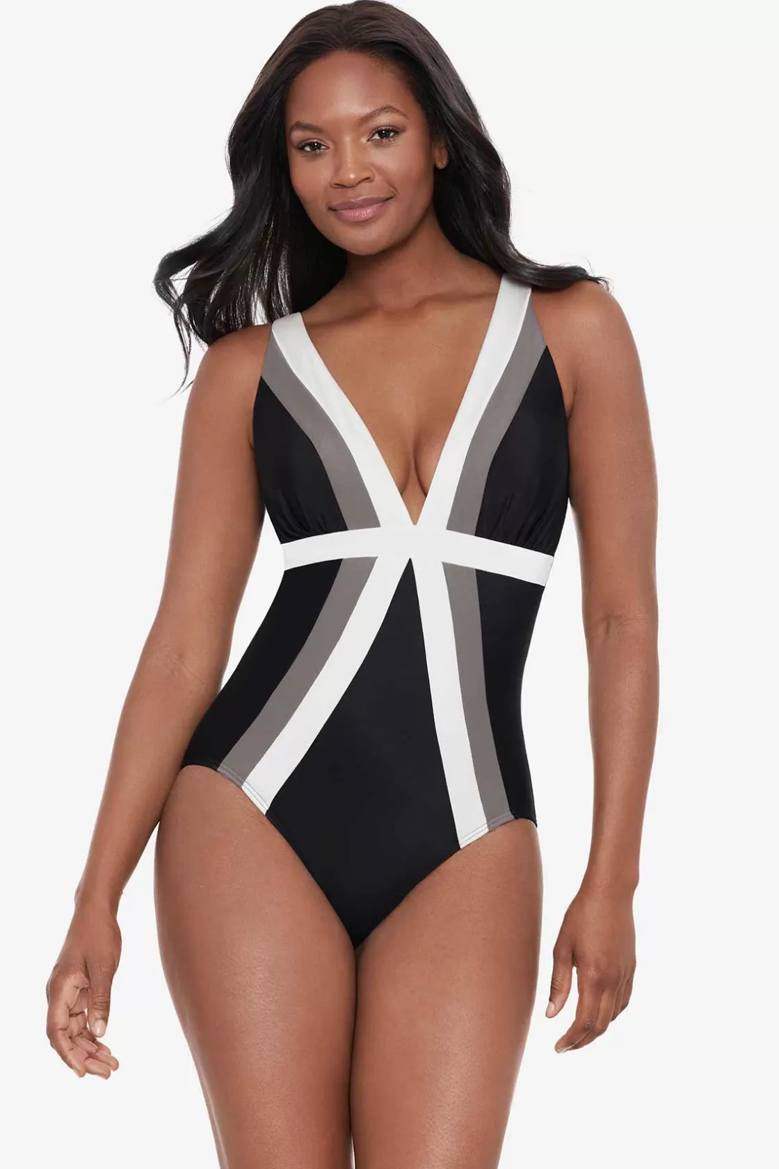 Miraclesuit One Piece^Spectra Trilogy One Piece Swimsuit Black/White