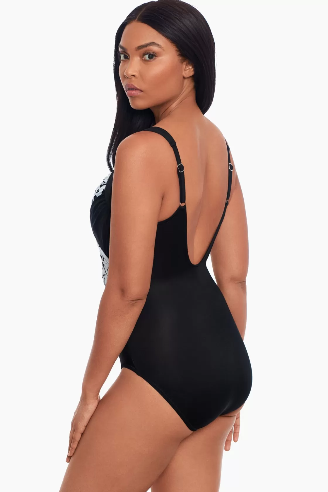 Miraclesuit One Piece^Sub Rosa Sanibel One Piece Swimsuit Black/White