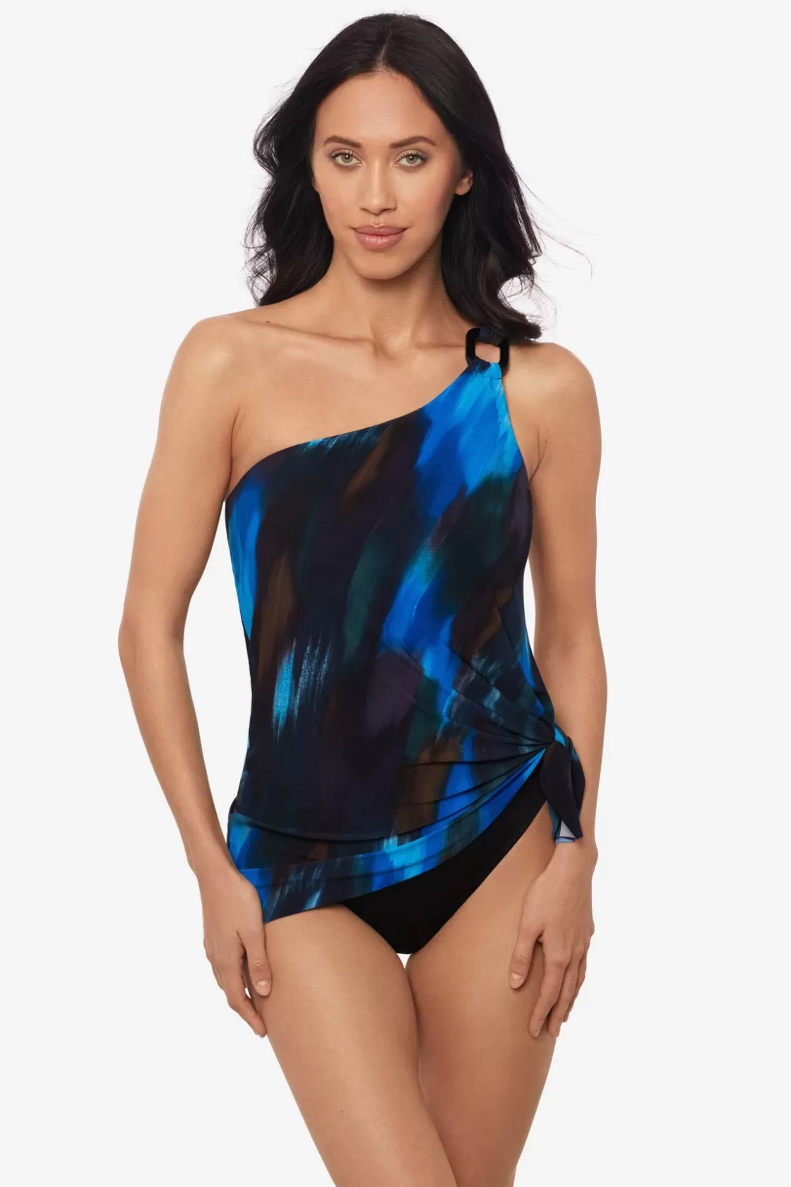 Miraclesuit Tankini Tops^Swipe Right Amal One Piece Swim Dress Blue/Multi