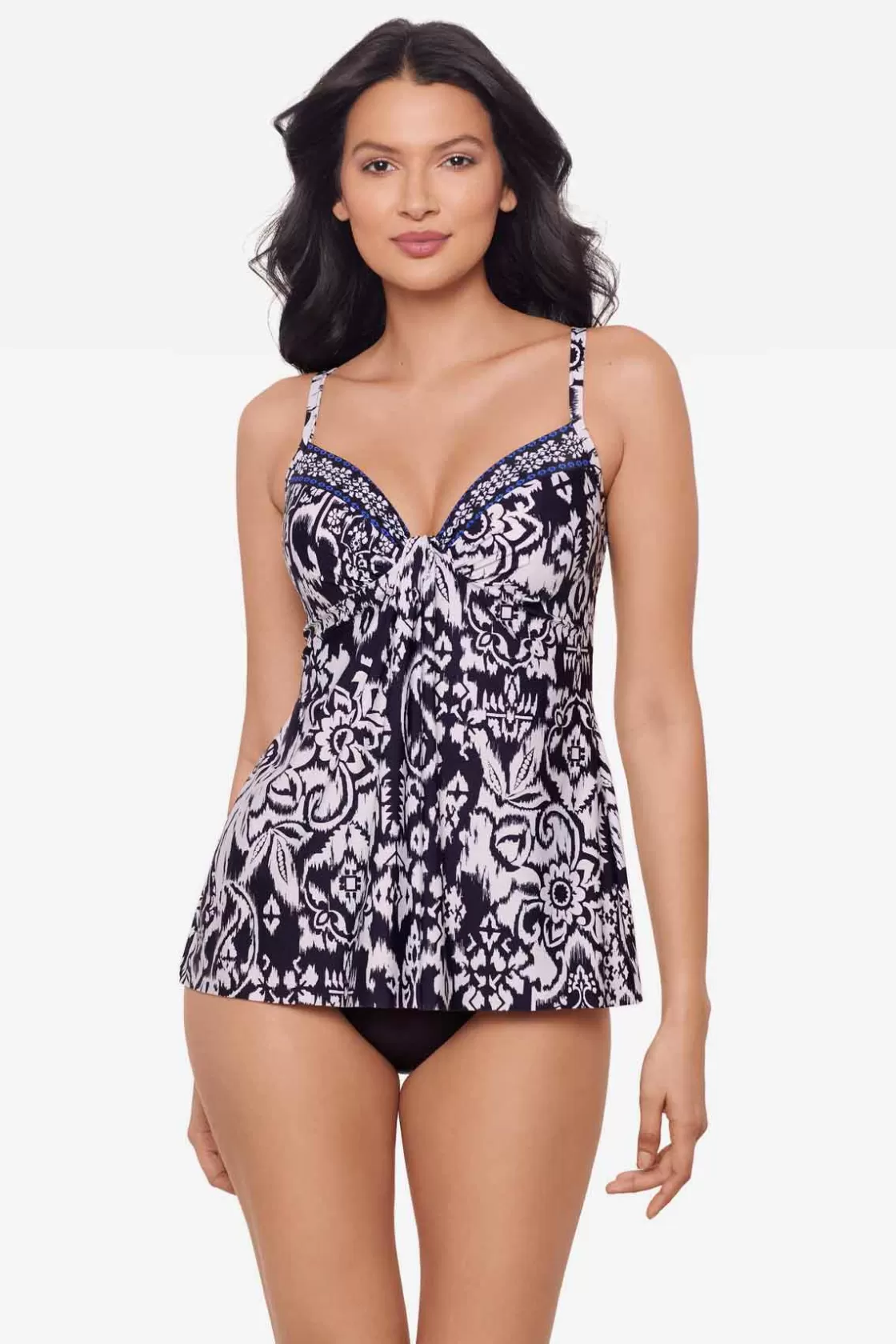 Miraclesuit Swim Dress | One Piece^Talavera Marina Tankini Top Midnight/White