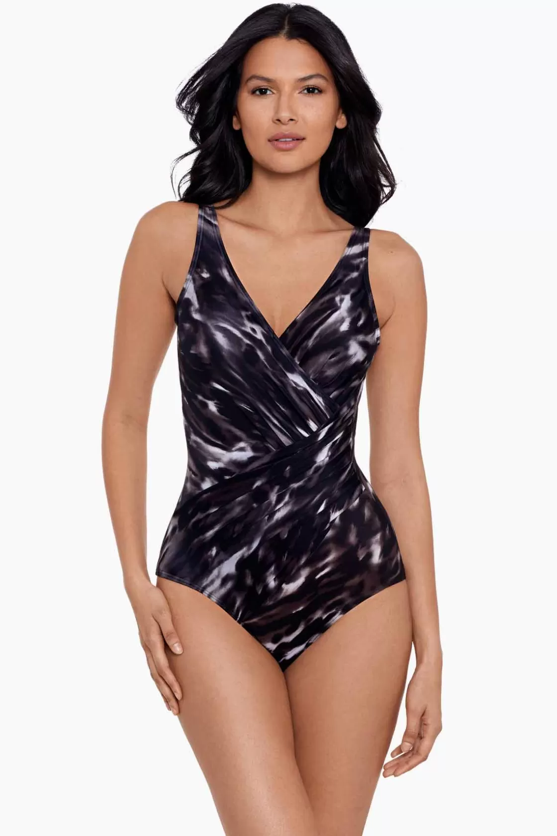 Miraclesuit One Piece^Tempest Oceanus One Piece Swimsuit DD-Cup Black/Brown