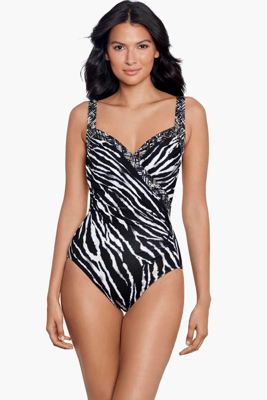 Miraclesuit One Piece^Tigre Sombre Sanibel One Piece Swimsuit Black/White