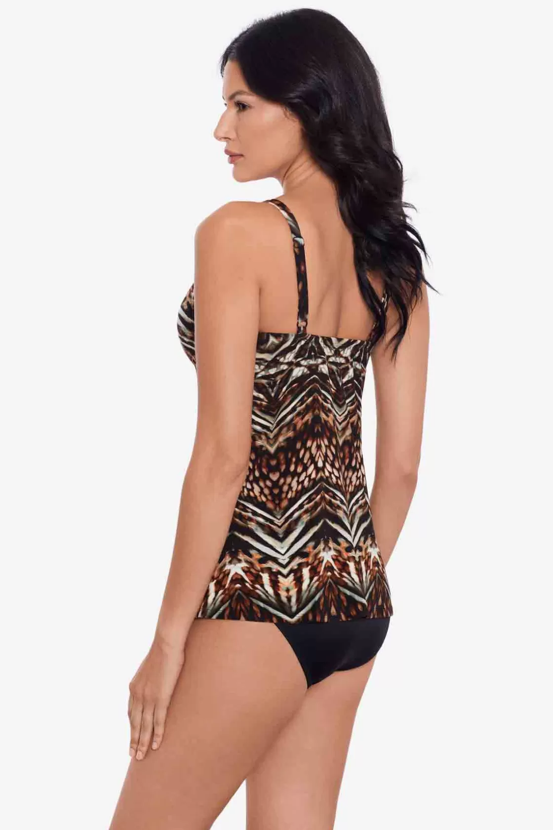 Miraclesuit One Piece | Plus^Tribal Tigress Gala Tankini Top Black/Multi