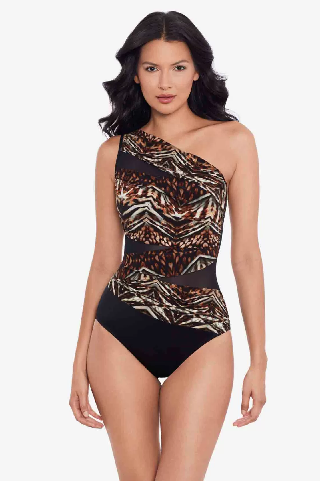 Miraclesuit Cover Ups^Tribal Tigress Jena One Piece Swimsuit Black/Multi