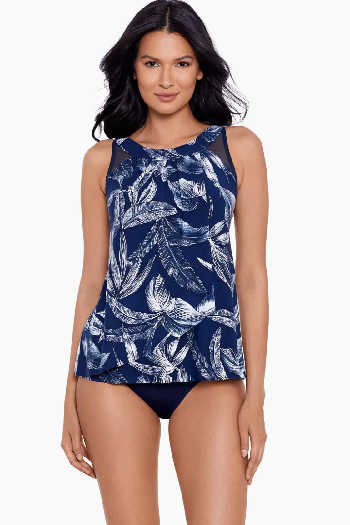 Miraclesuit Tankini Tops^Tropica Toile Ursula Tankini Top Midnight