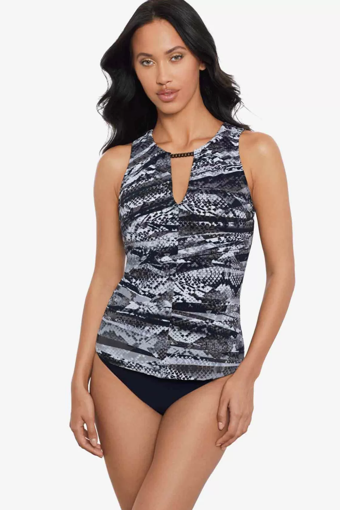 Miraclesuit Swim Dress | One Piece^Za'Atar Chanae Tankini Top Black/Grey