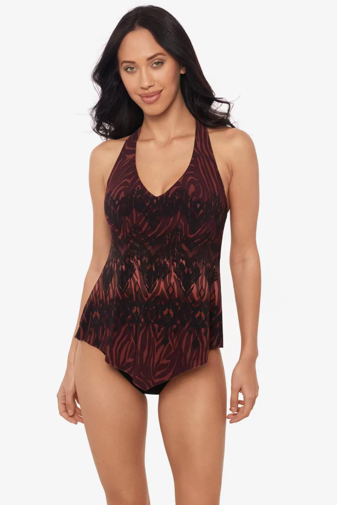 Miraclesuit Swim Bottoms^Zabra Taylor Tankini Top Brown/Multi